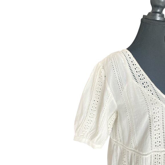Velvet by Graham & Spencer Beach Eyelet Mini Dress in Ivory Size XS - Picture 7 of 13